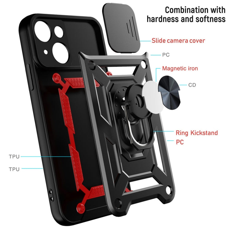 For iPhone 14 Sliding Camera Cover Design TPU+PC Phone Case (Silver)