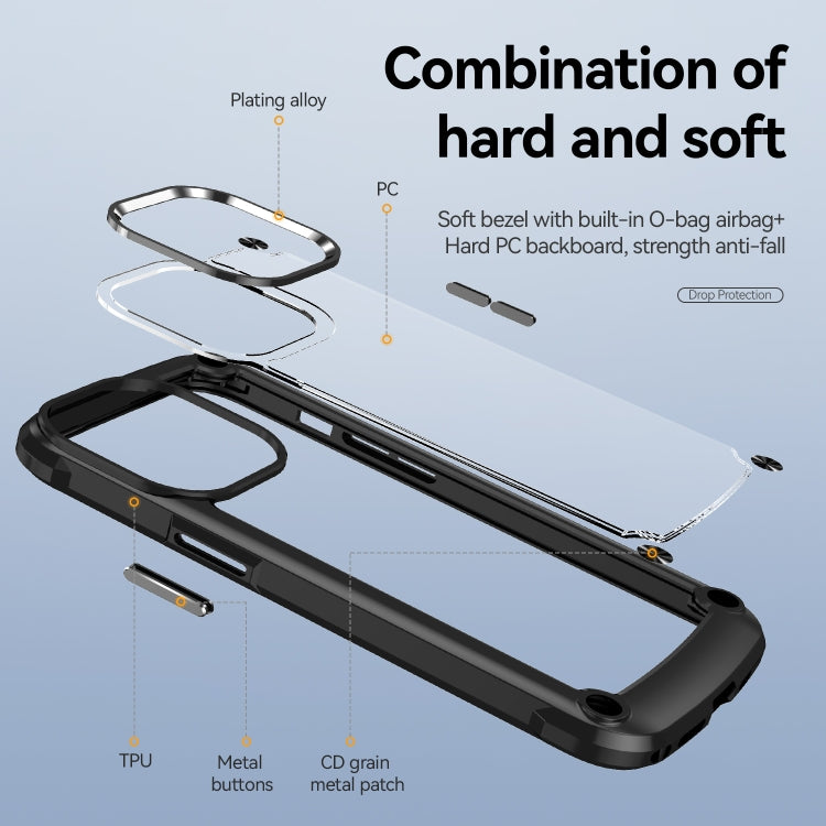 For iPhone 14 Pro Max TPU + PC Lens Protection Phone Case (Black)
