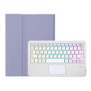 For Samsung Galaxy Tab S6 Lite A610B-AS Candy Color Backlight Bluetooth Keyboard Leather Tablet Case(Purple)