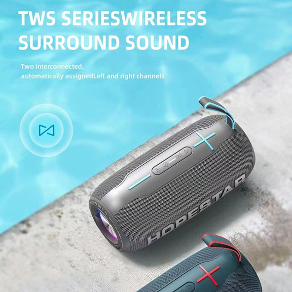 HOPESTAR H49 RGB Light TWS Water-resistant Wireless Bluetooth Speaker(Blue)