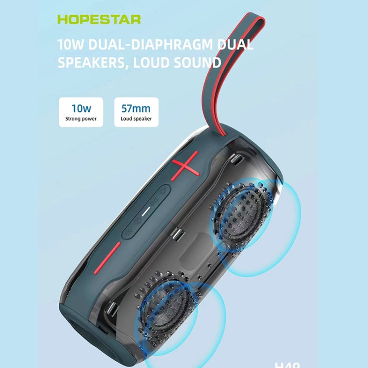 HOPESTAR H49 RGB Light TWS Water-resistant Wireless Bluetooth Speaker(Blue)