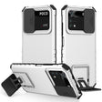 For Xiaomi Poco M4 Pro 4G Stereoscopic Holder Sliding Camshield Phone Case(White) - free shipping - PMC TechLife - Order now!