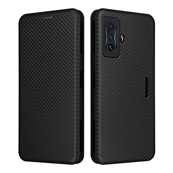 For Xiaomi Poco F4 GT/Redmi K50 Gaming Carbon Fiber Texture Horizontal Flip Leather Phone Case(Black)