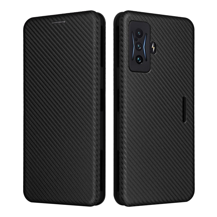 For Xiaomi Poco F4 GT/Redmi K50 Gaming Carbon Fiber Texture Horizontal Flip Leather Phone Case(Black)