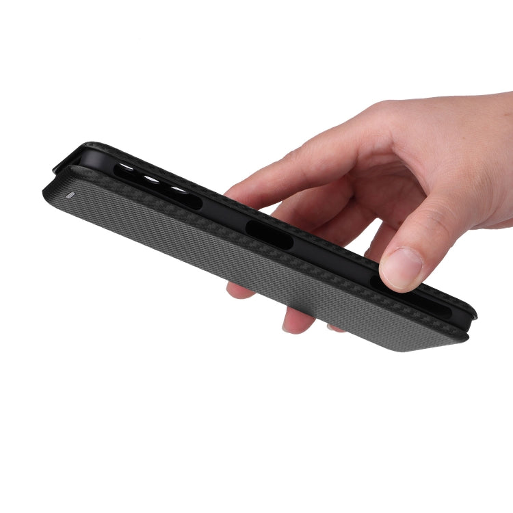 For Xiaomi Poco F4 GT/Redmi K50 Gaming Carbon Fiber Texture Horizontal Flip Leather Phone Case(Black)