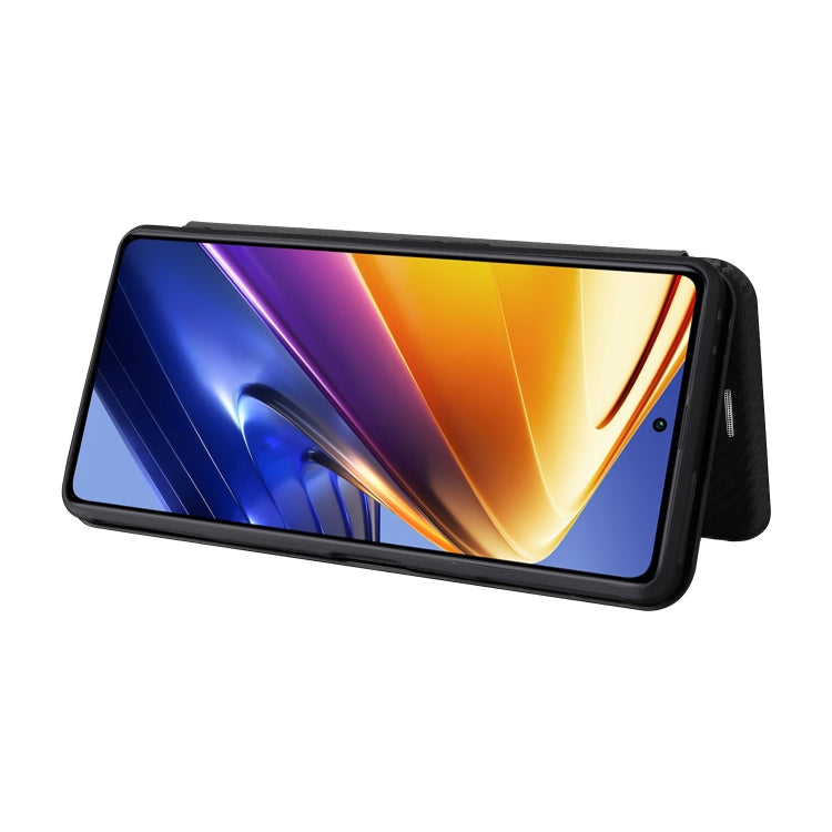 For Xiaomi Poco F4 GT/Redmi K50 Gaming Carbon Fiber Texture Horizontal Flip Leather Phone Case(Black)