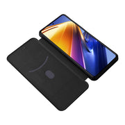 For Xiaomi Poco F4 GT/Redmi K50 Gaming Carbon Fiber Texture Horizontal Flip Leather Phone Case(Black)