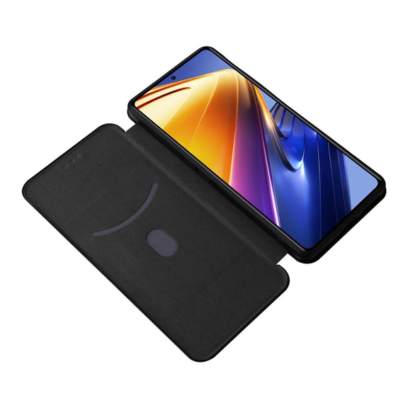 For Xiaomi Poco F4 GT/Redmi K50 Gaming Carbon Fiber Texture Horizontal Flip Leather Phone Case(Black)