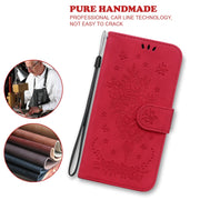 For OPPO A55 5G / A53s 5G / A16 Butterfly Rose Embossed Leather Phone Case(Red)
