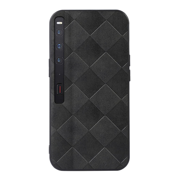 For Huawei Mate Xs 2 Weave Plaid PU Phone Case(Black)