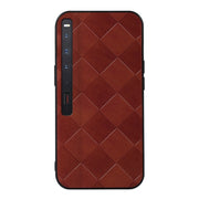 For Huawei Mate Xs 2 Weave Plaid PU Phone Case(Brown)