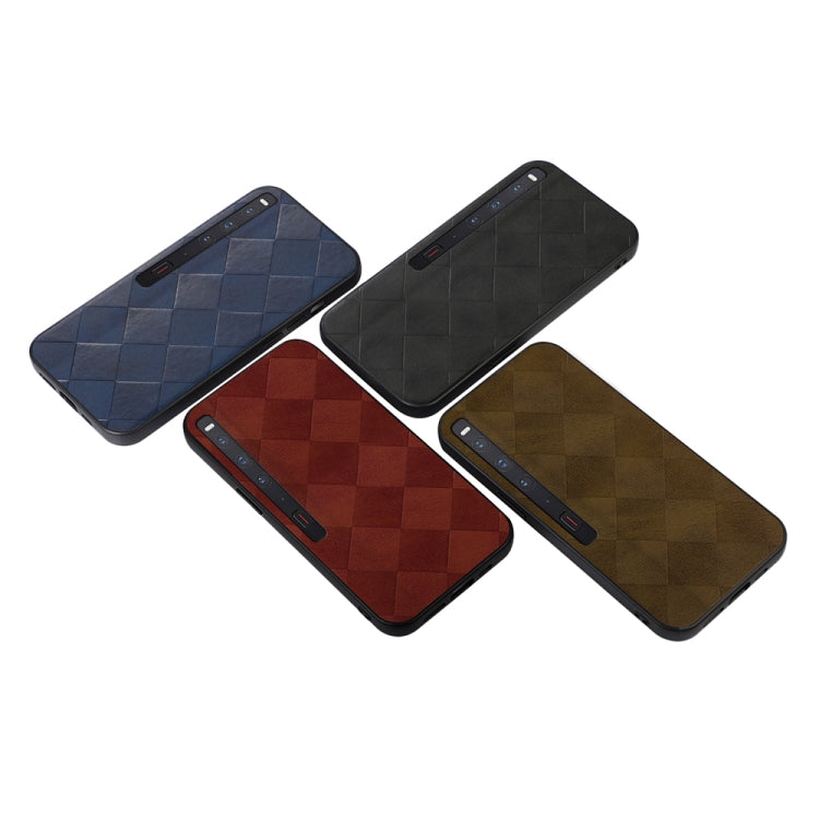 For Huawei Mate Xs 2 Weave Plaid PU Phone Case(Brown)
