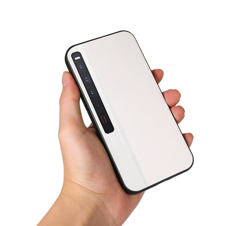For Huawei Mate Xs 2 Two-color Litchi Texture PU Phone Case(White)