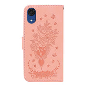 For Samsung Galaxy A03 Core Butterfly Rose Embossed Leather Phone Case(Pink)