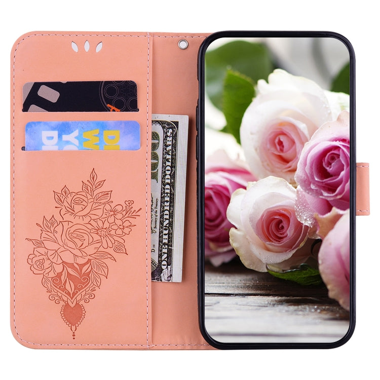 For Samsung Galaxy A03 Core Butterfly Rose Embossed Leather Phone Case(Pink)