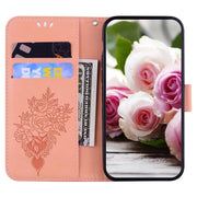 For Samsung Galaxy A03 Core Butterfly Rose Embossed Leather Phone Case(Pink)