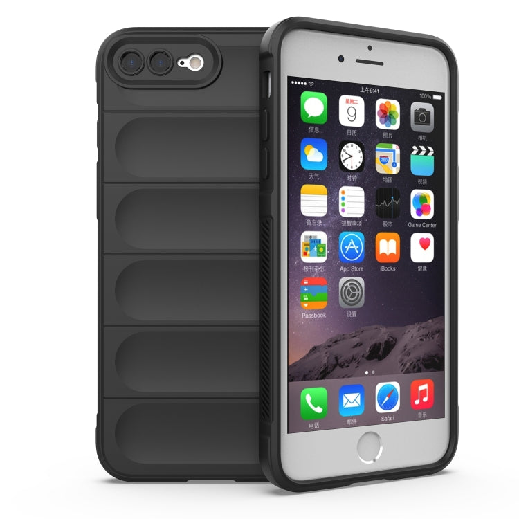 For iPhone SE 2022 / SE 2020 / 8 / 7 Magic Shield TPU + Flannel Phone Case(Black)