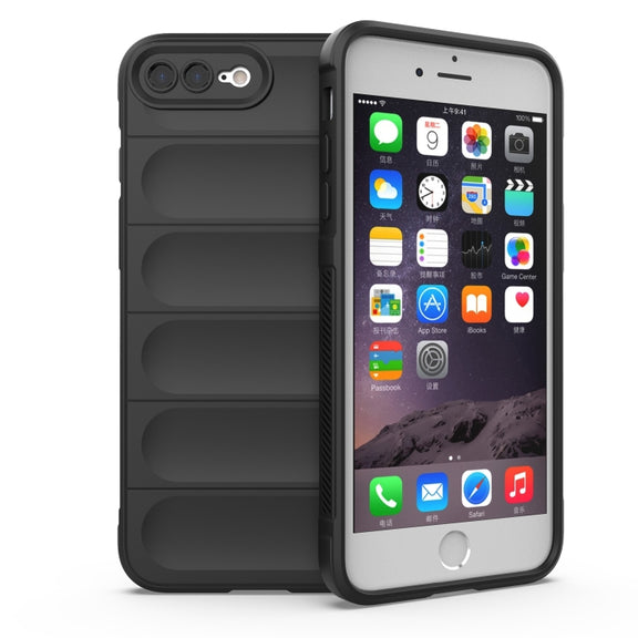 For iPhone SE 2022 / SE 2020 / 8 / 7 Magic Shield TPU + Flannel Phone Case(Black)