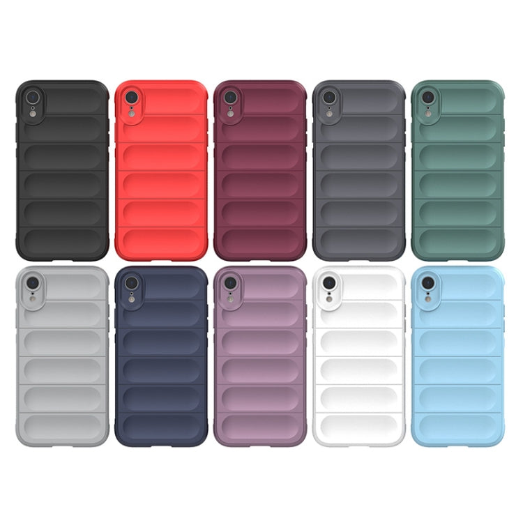 For iPhone XR Magic Shield TPU + Flannel Phone Case(Grey)