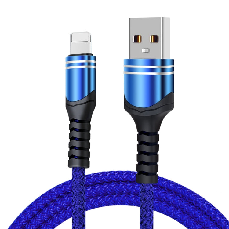 8 Pin 6A Woven Style USB Charging Cable, Cable Length: 1m(Blue)