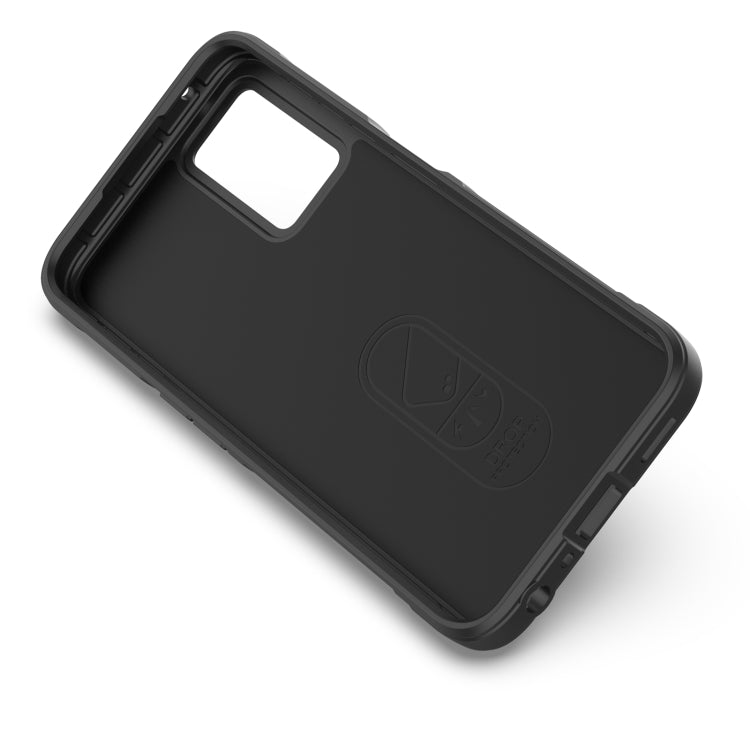 For OPPO A36 4G/A76 4G/Realme 9i Magic Shield TPU + Flannel Phone Case(Black)