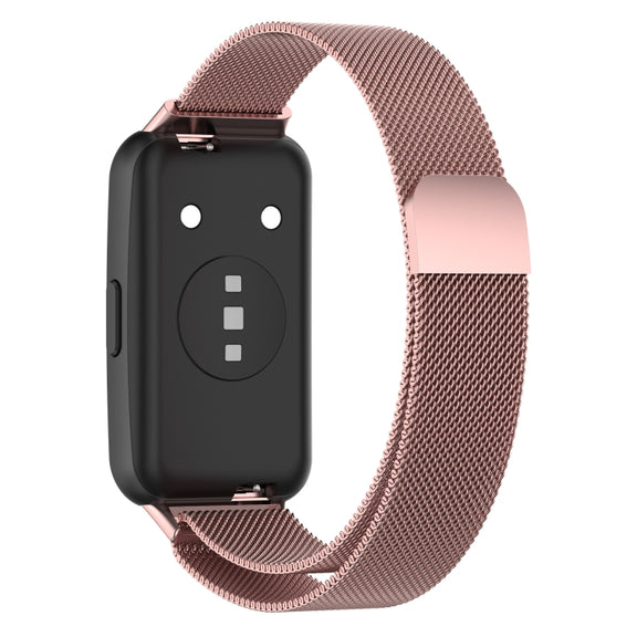 For Huawei Band 7 / 7 NFC Milan Metal Magnetic Watch Band(Rose Pink)