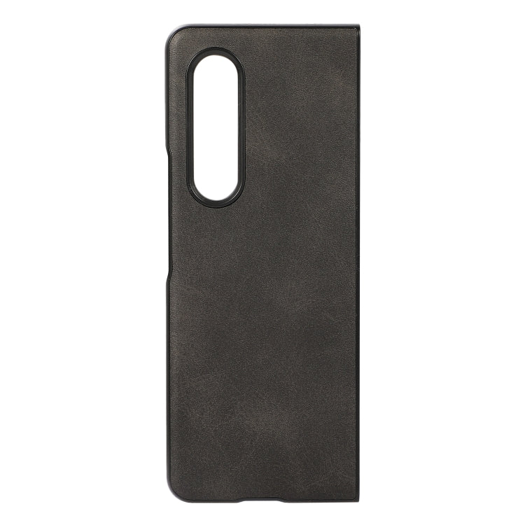 For Samsung Galaxy Z Fold4 Two-color Calf Texture Shockproof Phone Case(Black)