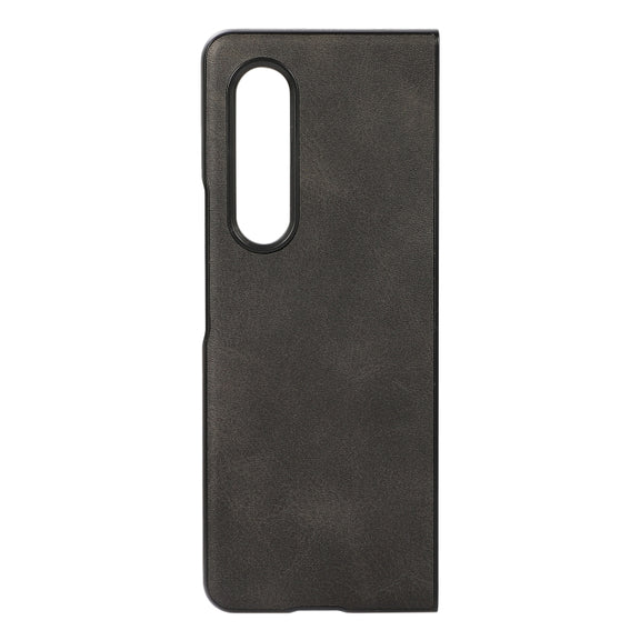 For Samsung Galaxy Z Fold4 Two-color Calf Texture Shockproof Phone Case(Black)