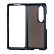 For Samsung Galaxy Z Fold4 Two-color Calf Texture Shockproof Phone Case(Black)