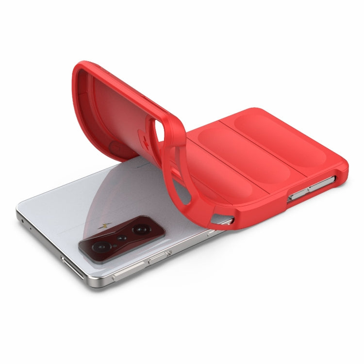 For Xiaomi Redmi K50 Gaming Magic Shield TPU + Flannel Phone Case(Grey)