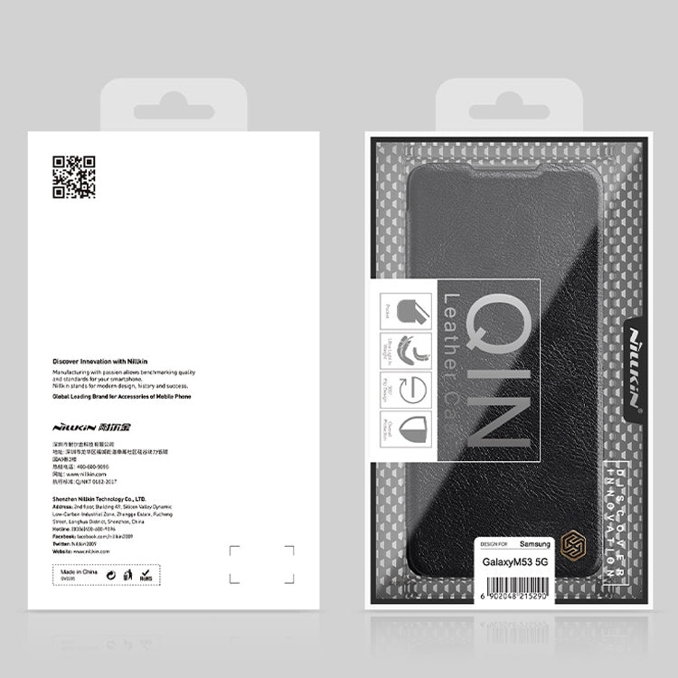 For Samsung Galaxy M33 5G NILLKIN QIN Series Crazy Horse Texture Leather Case(Black)