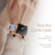 DUX DUCIS Samo Series Electroplated TPU Watch Case For Apple Watch Series 9 / 8 / 7 45mm(Black)