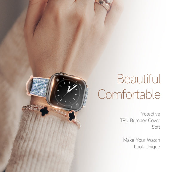 DUX DUCIS Samo Series Electroplated TPU Watch Case For Apple Watch Series 9 / 8 / 7 45mm(Black)