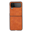 For Samsung Galaxy Z Flip4 Cowhide Texture PU Phone Case(Brown) - Galaxy Z Flip4 5G Cases by PMC TechLife | Online Shopping South Africa | PMC TechLife | Buy Now Pay Later Mobicred