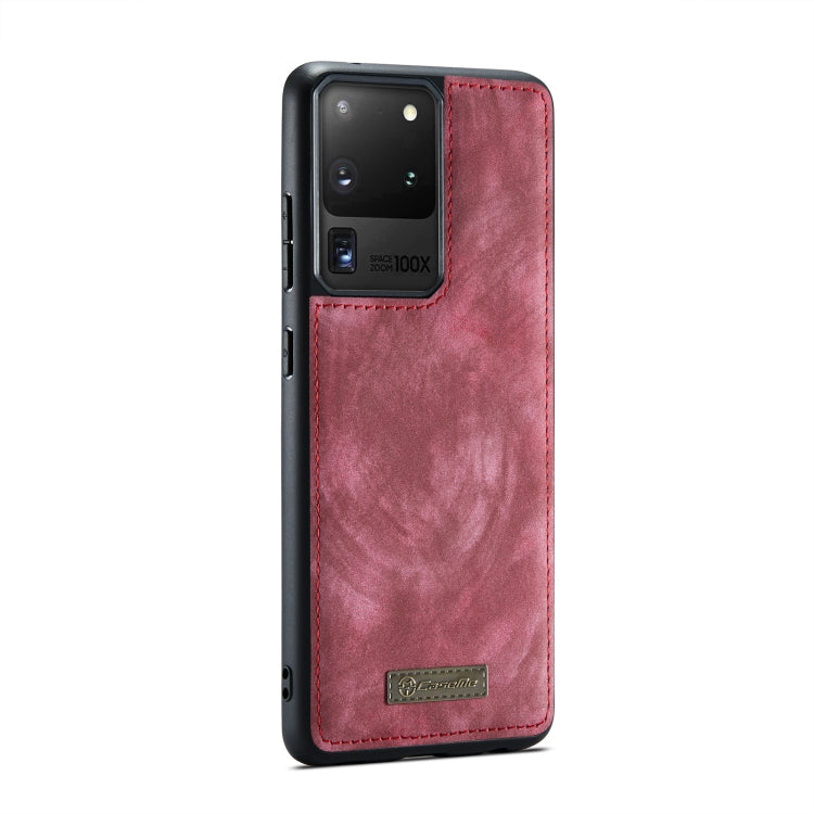 For Galaxy S20 Plus CaseMe Detachable Multifunctional Horizontal Flip Leather Case, with Card Slot & Holder & Zipper Wallet & Photo Frame(Red)