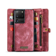 For Galaxy S20 Plus CaseMe Detachable Multifunctional Horizontal Flip Leather Case, with Card Slot & Holder & Zipper Wallet & Photo Frame(Red)