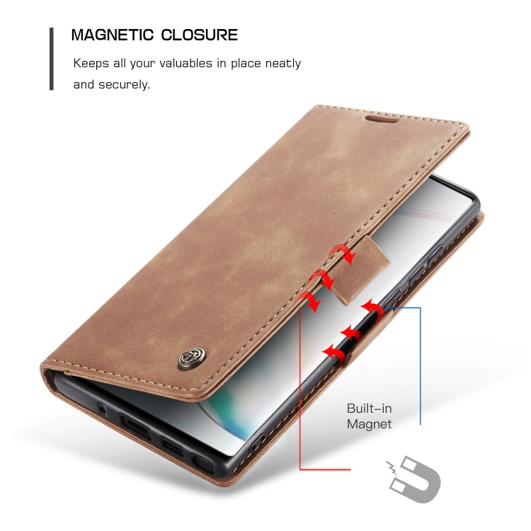 For Galaxy A81 / Note 10 Lite CaseMe Multifunctional Horizontal Flip Leather Case, with Card Slot & Holder & Wallet(Brown)
