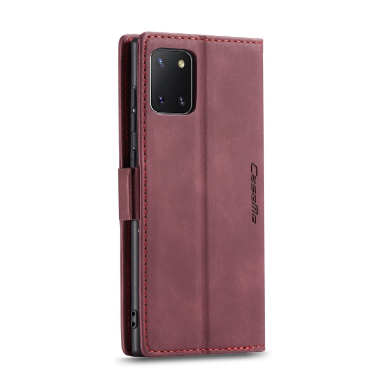 For Galaxy A81 / Note 10 Lite CaseMe Multifunctional Horizontal Flip Leather Case, with Card Slot & Holder & Wallet(Wine Red)