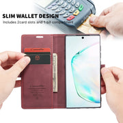For Galaxy A81 / Note 10 Lite CaseMe Multifunctional Horizontal Flip Leather Case, with Card Slot & Holder & Wallet(Wine Red)