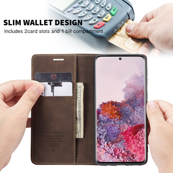 For Galaxy S20 Plus CaseMe Multifunctional Horizontal Flip Leather Case, with Card Slot & Holder & Wallet(Coffee)