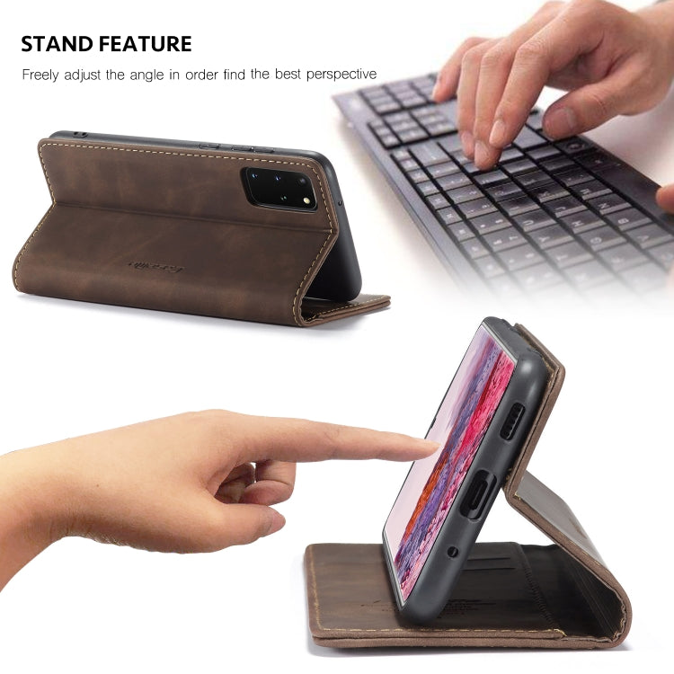 For Galaxy S20 Plus CaseMe Multifunctional Horizontal Flip Leather Case, with Card Slot & Holder & Wallet(Coffee)