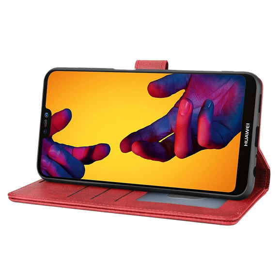For Huawei P20 Lite Classic Wallet Flip Leather Phone Case(Red)