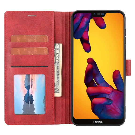 For Huawei P20 Lite Classic Wallet Flip Leather Phone Case(Red)