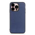 For iPhone 14 Pro Lambskin Texture Genuine Leather Phone Case (Blue) - free shipping - PMC TechLife - Order now!