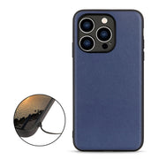 For iPhone 14 Pro Lambskin Texture Genuine Leather Phone Case (Blue)