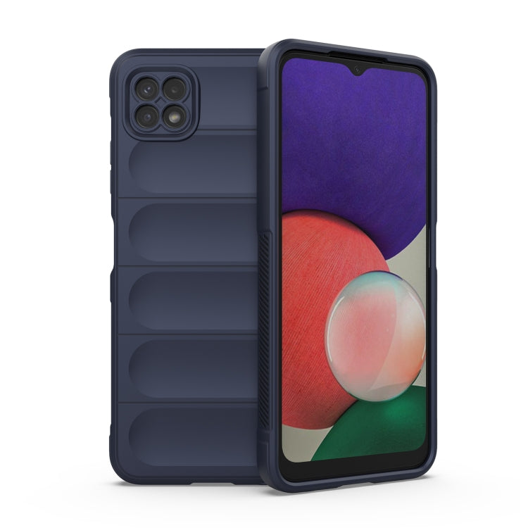 For Samsung Galaxy A22 5G Magic Shield TPU + Flannel Phone Case(Dark Blue)