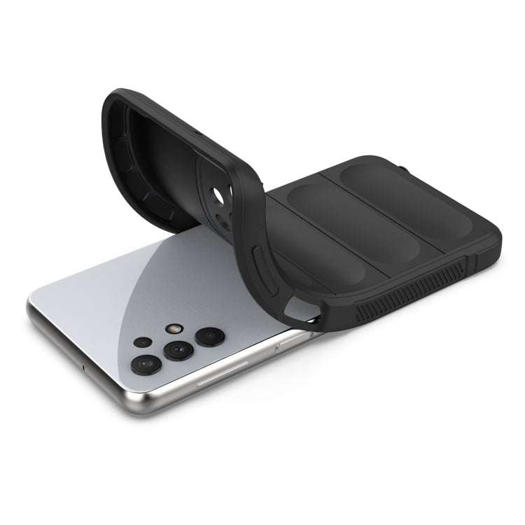 For Samsung Galaxy A32 5G Magic Shield TPU + Flannel Phone Case(Dark Grey)