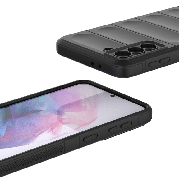 For Samsung Galaxy S21+ 5G Magic Shield TPU + Flannel Phone Case(Black)