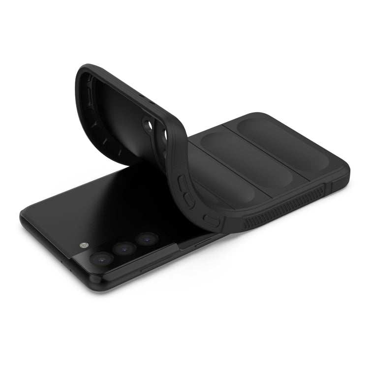 For Samsung Galaxy S21+ 5G Magic Shield TPU + Flannel Phone Case(Black)