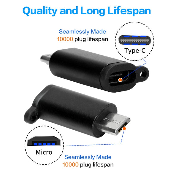5 PCS USB-C / Type-C Female to Micro USB Male Connector Adapter Random Delivery